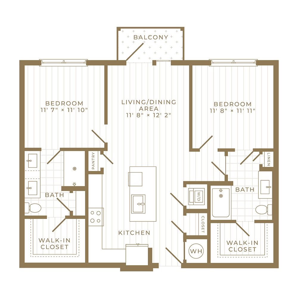 B1: 2 Bed 2 Bath floor plan